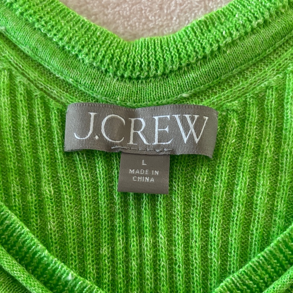J. Crew Bright Green Ribbed Sweater Tank - Picture 5 of 5